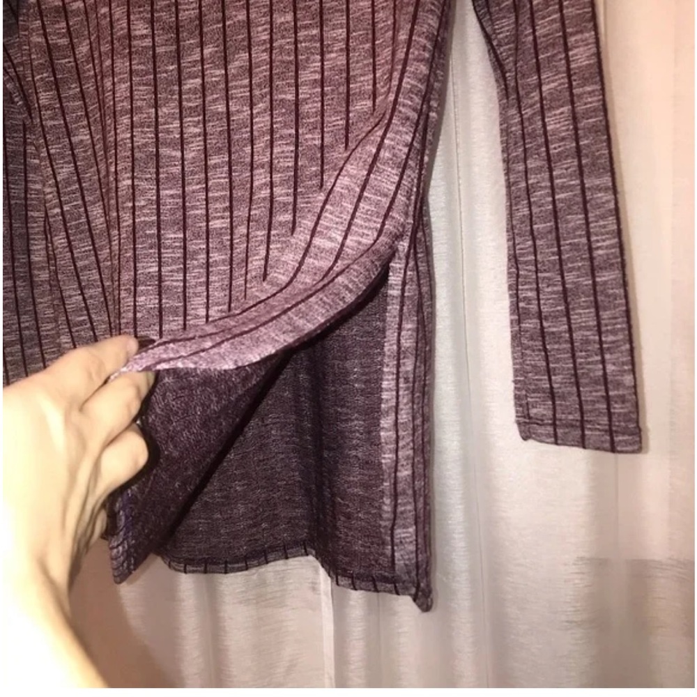 Honey and Lace NWT Hi-Lo Purple Striped Sweater XS - Picture 3 of 4